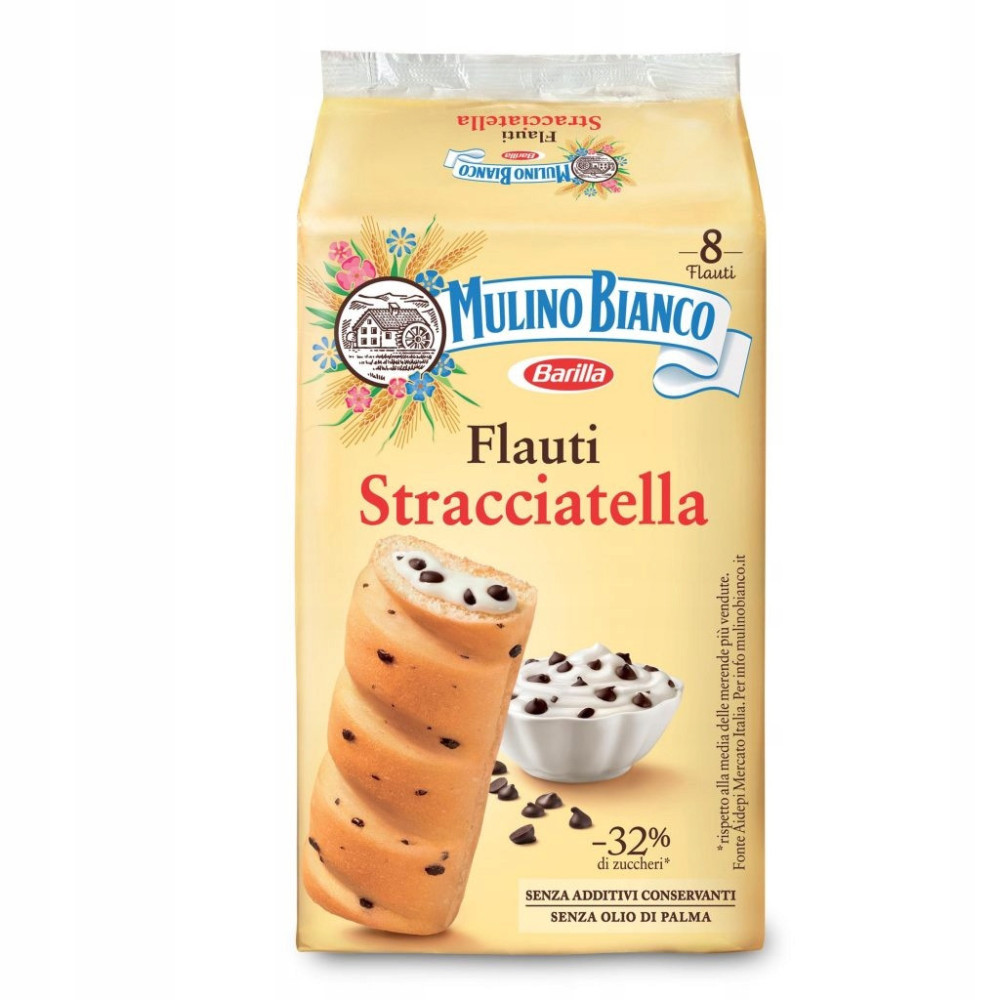 Ciastka Biszkopty miękkie Mulino Bianco Flauti Stracciatella 8x35g 25.08.26