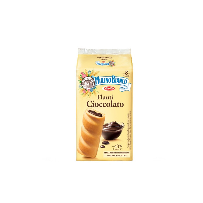 Ciastka Biszkopty miękkie Mulino Bianco Flauti Cioccolato 8x35g 25.08.2026