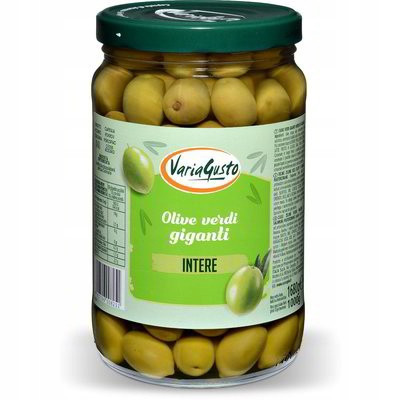 Włoskie zielone oliwki Giganti z pestką 1680g