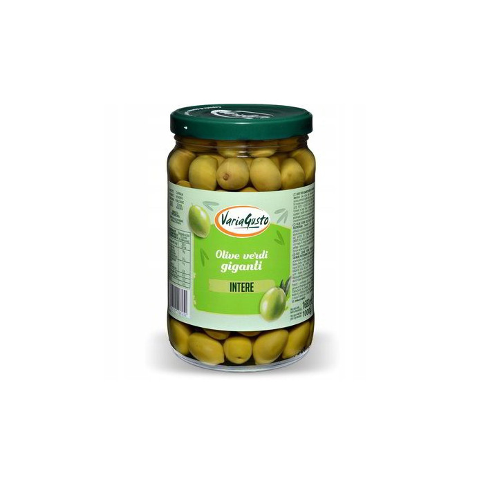Włoskie zielone oliwki Giganti z pestką 1680g