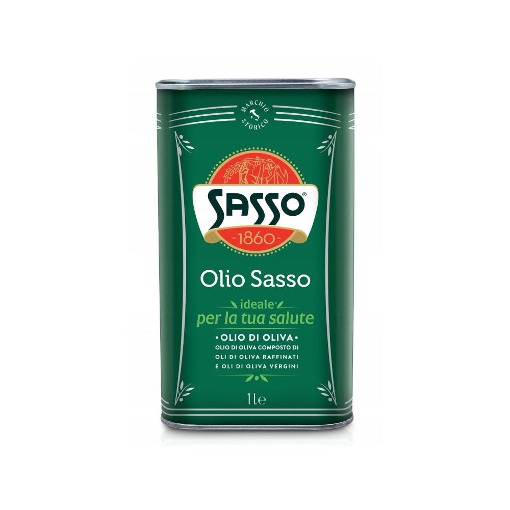 Oliwa z Oliwek Włoska Sasso puszka 1000ml data 05.2027