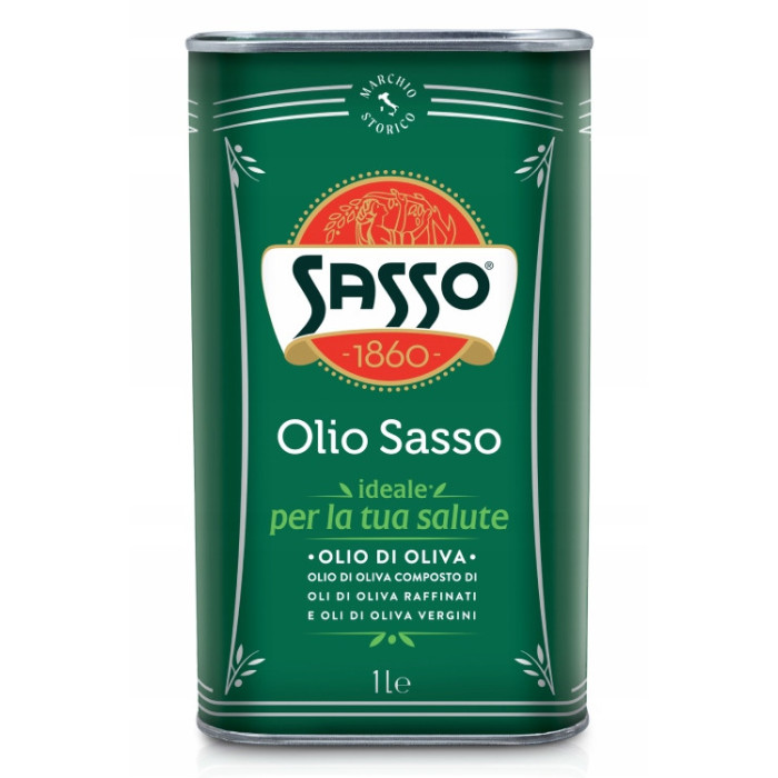 Oliwa z Oliwek Włoska Sasso puszka 1000ml data 05.2027