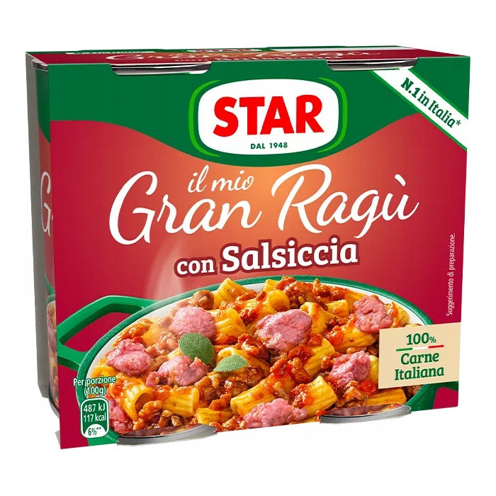 Sos Włoski do makaronu Star IL Mio Gran Ragu con Salsiccia 2x180g