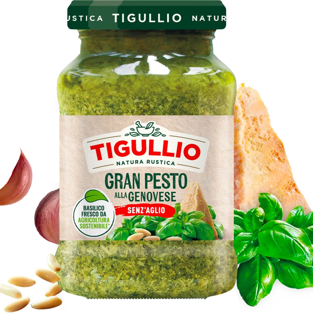 Tigullio Garlic-Free Pesto 190 g Gluten-Free | Aqua e Sale