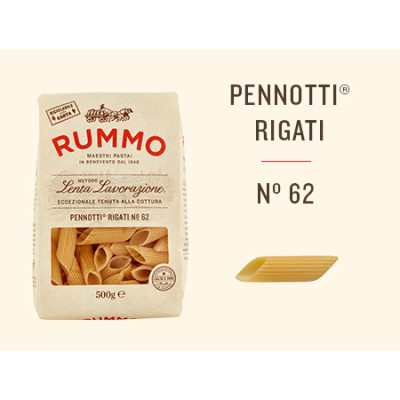 Rummo Pennotti Rigati n.62 Italian Pasta 500 g | Aqua e Sale