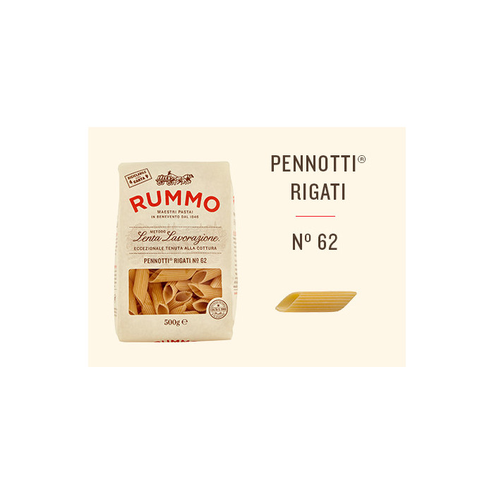 Rummo Pennotti Rigati n.62 италианска паста 500 | Aqua e Sale