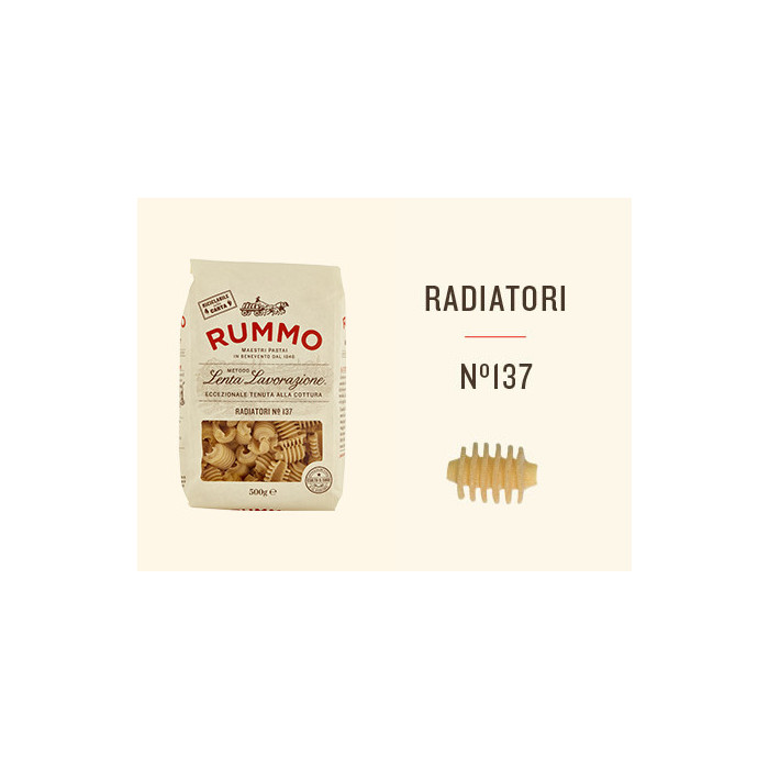 Rummo Radiatori n.137 olasz tészta 500 g | Aqua e Sale
