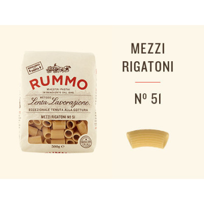Rummo Mezzi Rigatoni n.51 italské těstoviny 500 | Aqua e Sale