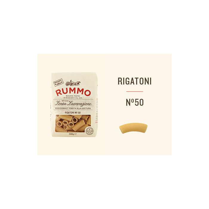 Rummo Rigatoni n.50 италианска паста 500 g | Aqua e Sale
