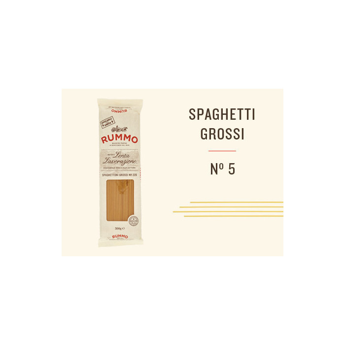 Rummo Spaghetti Grossi n.5 Italian Pasta 500 g | Aqua e Sale