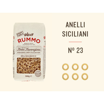 Rummo Anelli Siciliani n.23 włoski makaron 500 g | Aqua e Sale
