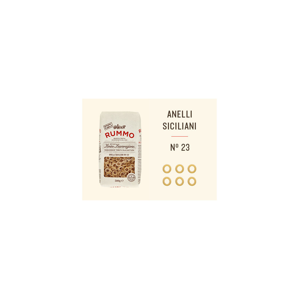 Rummo Anelli Siciliani n.23 olasz tészta 500 g | Aqua e Sale