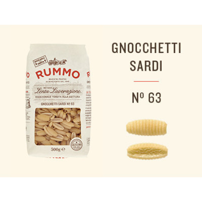 Rummo Gnocchetti Sardi n.63 Italian Pasta 500 g | Aqua e Sale