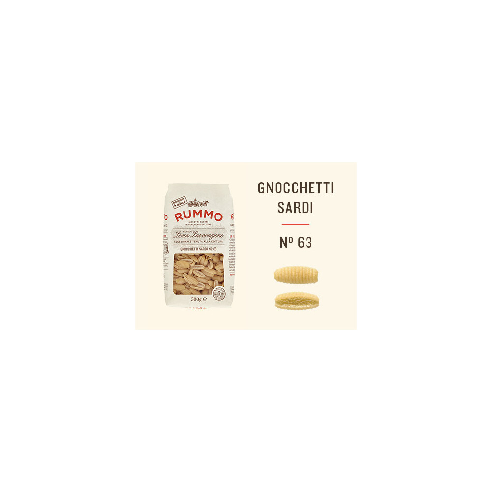 Rummo Gnocchetti Sardi n.63 Italian Pasta 500 g | Aqua e Sale