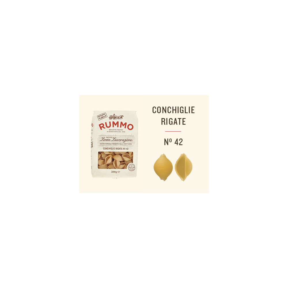 Rummo Conchiglie Rigate n.42 paste italiene 500 | Aqua e Sale