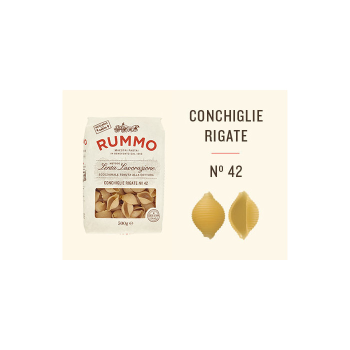 Rummo Conchiglie Rigate n.42 paste italiene 500 | Aqua e Sale