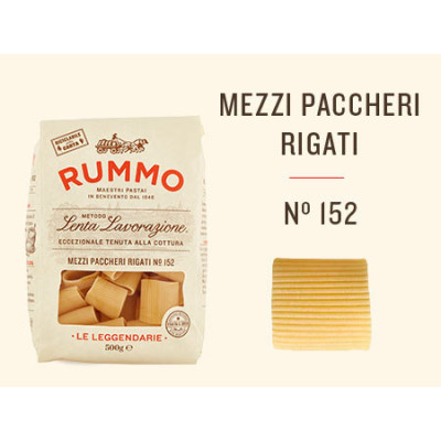 Rummo Mezzi Paccheri Rigati n.152 olasz tészta | Aqua e Sale