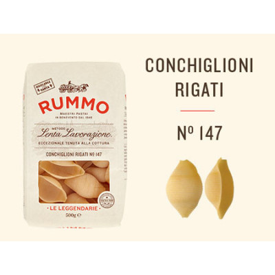 Rummo Conchiglioni Rigati n.147 włoski makaron | Aqua e Sale