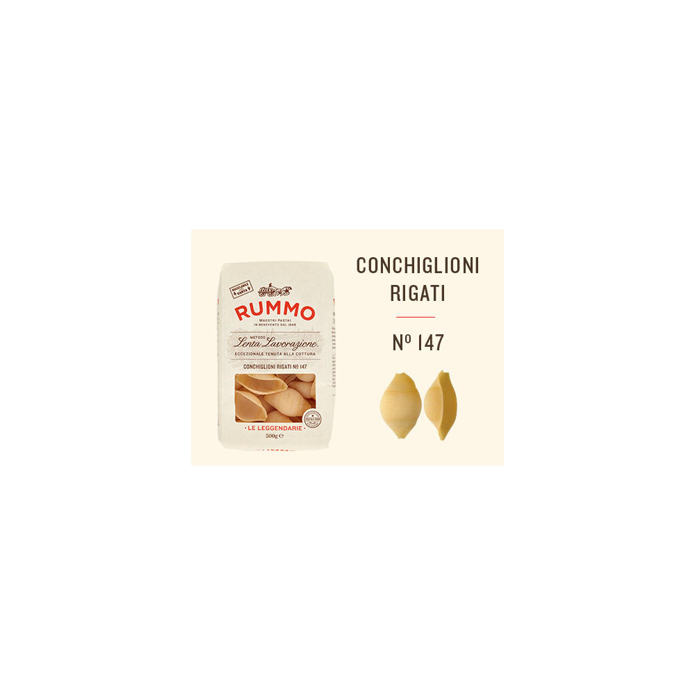 Rummo Conchiglioni Rigati n.147 италианска паста | Aqua e Sale