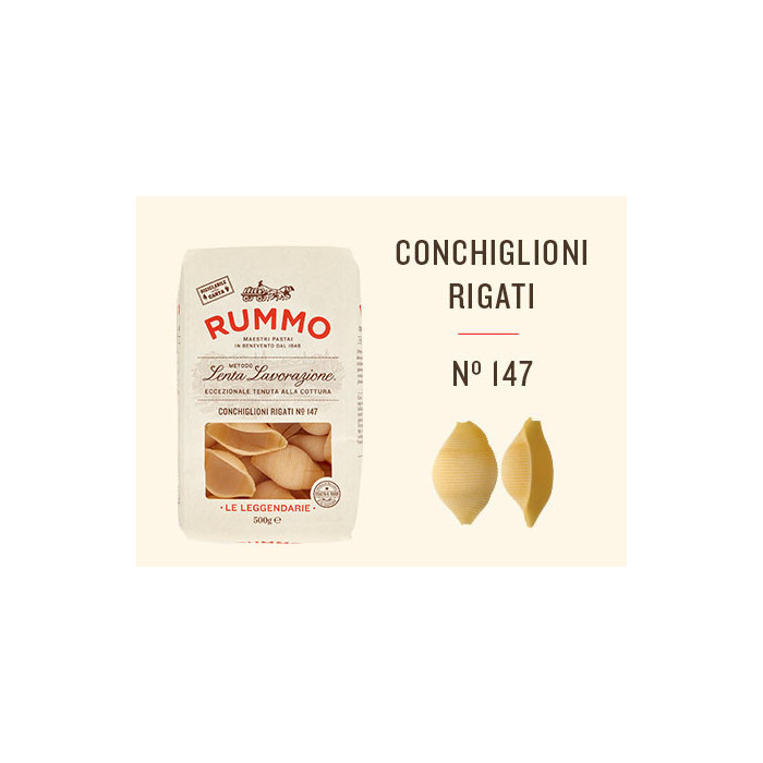 Rummo Conchiglioni Rigati n.147 италианска паста | Aqua e Sale