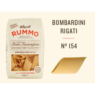 Rummo Bombardini Rigati n.154 olasz tészta 500 g | Aqua e Sale
