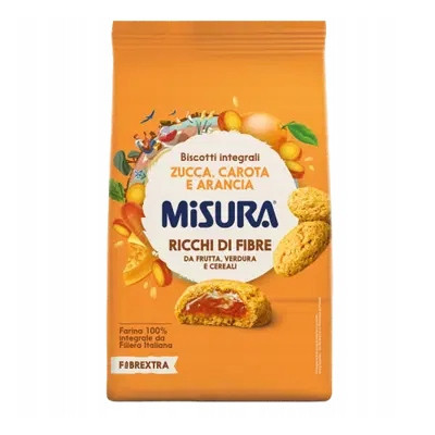 Ciastka Włoskie pełnoziarniste MISURA Dynia Marchewka Pomarańcza 260g