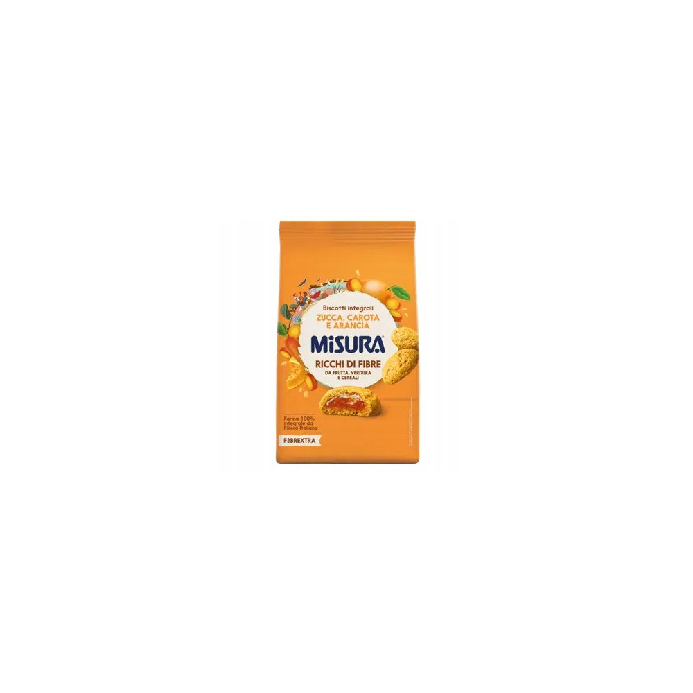 Ciastka Włoskie pełnoziarniste MISURA Dynia Marchewka Pomarańcza 260g