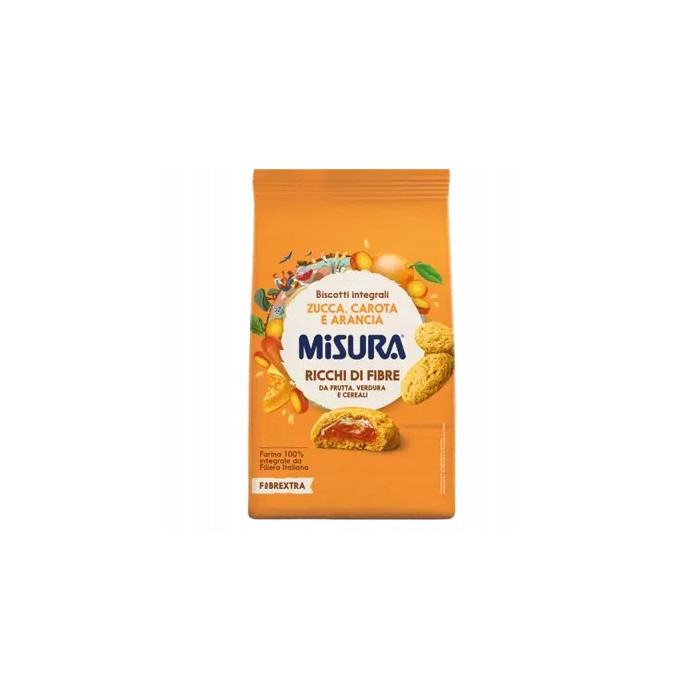 Ciastka Włoskie pełnoziarniste MISURA Dynia Marchewka Pomarańcza 260g