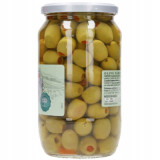 Włoskie zielone oliwki nadziewane papryką ( Łagodne) 700g